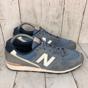 New Balance 696 Blue Suede Athletic Sneakers